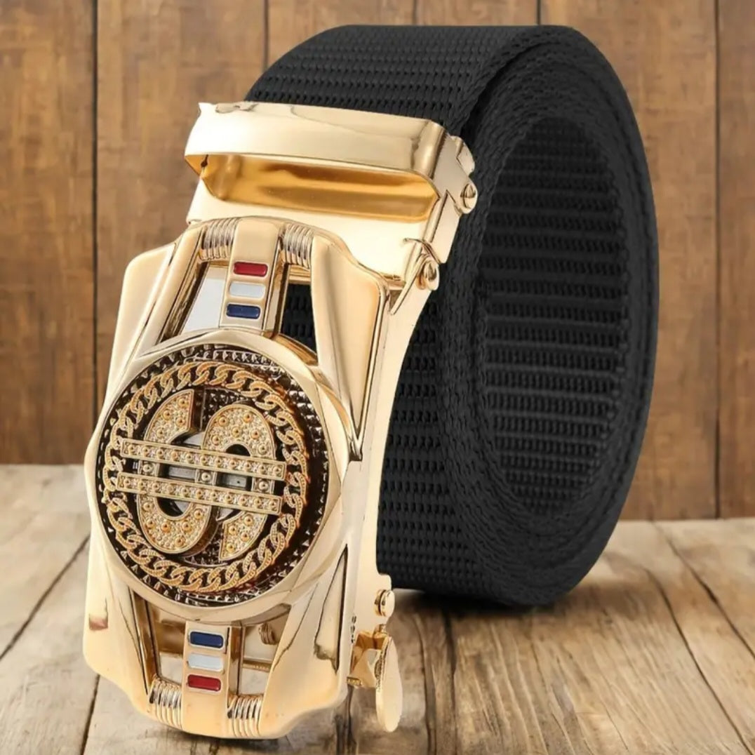 BLACK DOLLAR BLING BELT