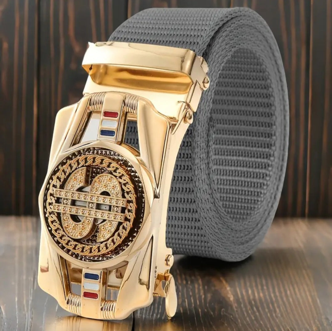 GREY DOLLAR BLING BELT