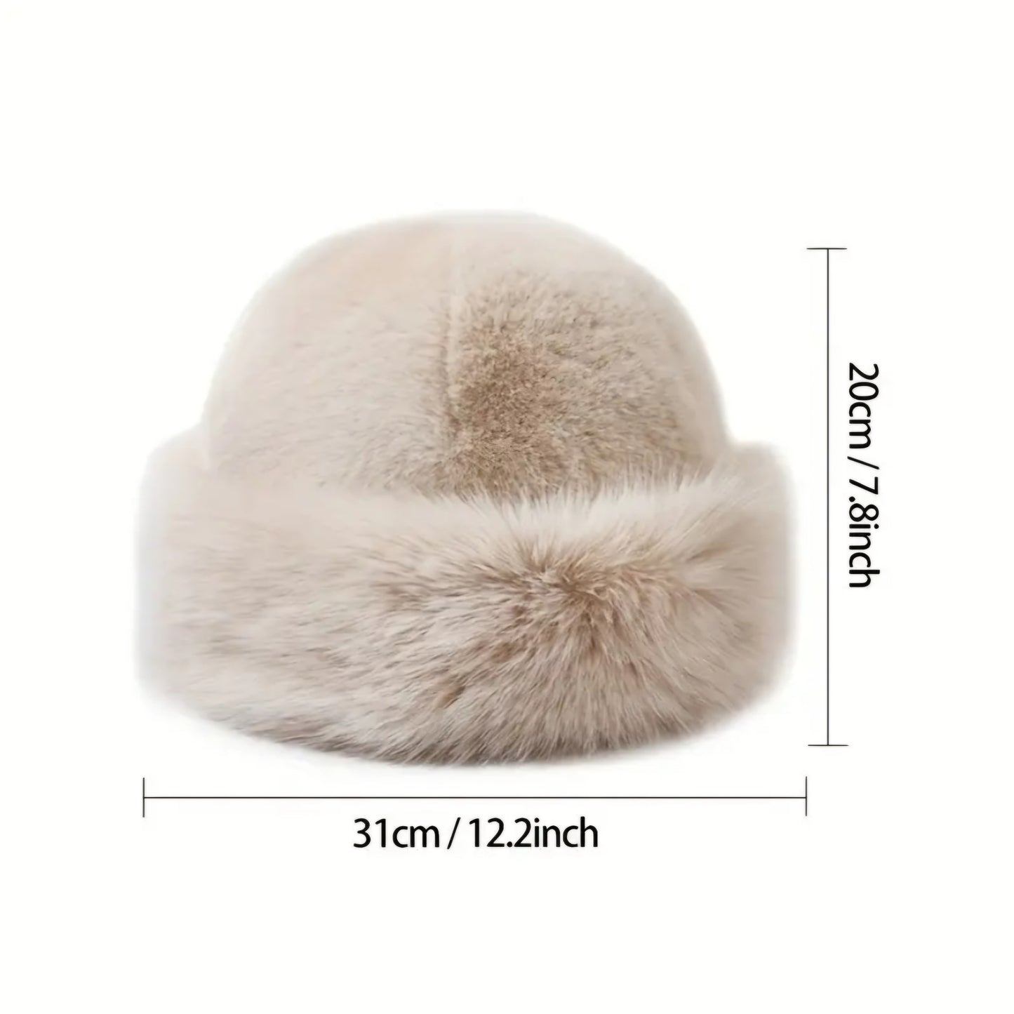 WHITE LUXURIOUS FUR HAT