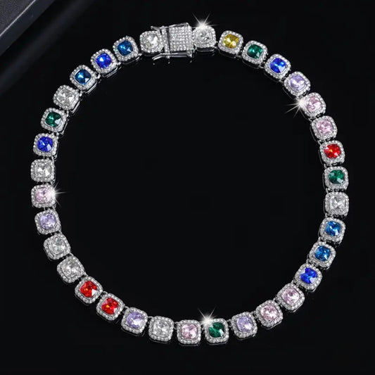 SILVER GEMSTONE NECKLASE