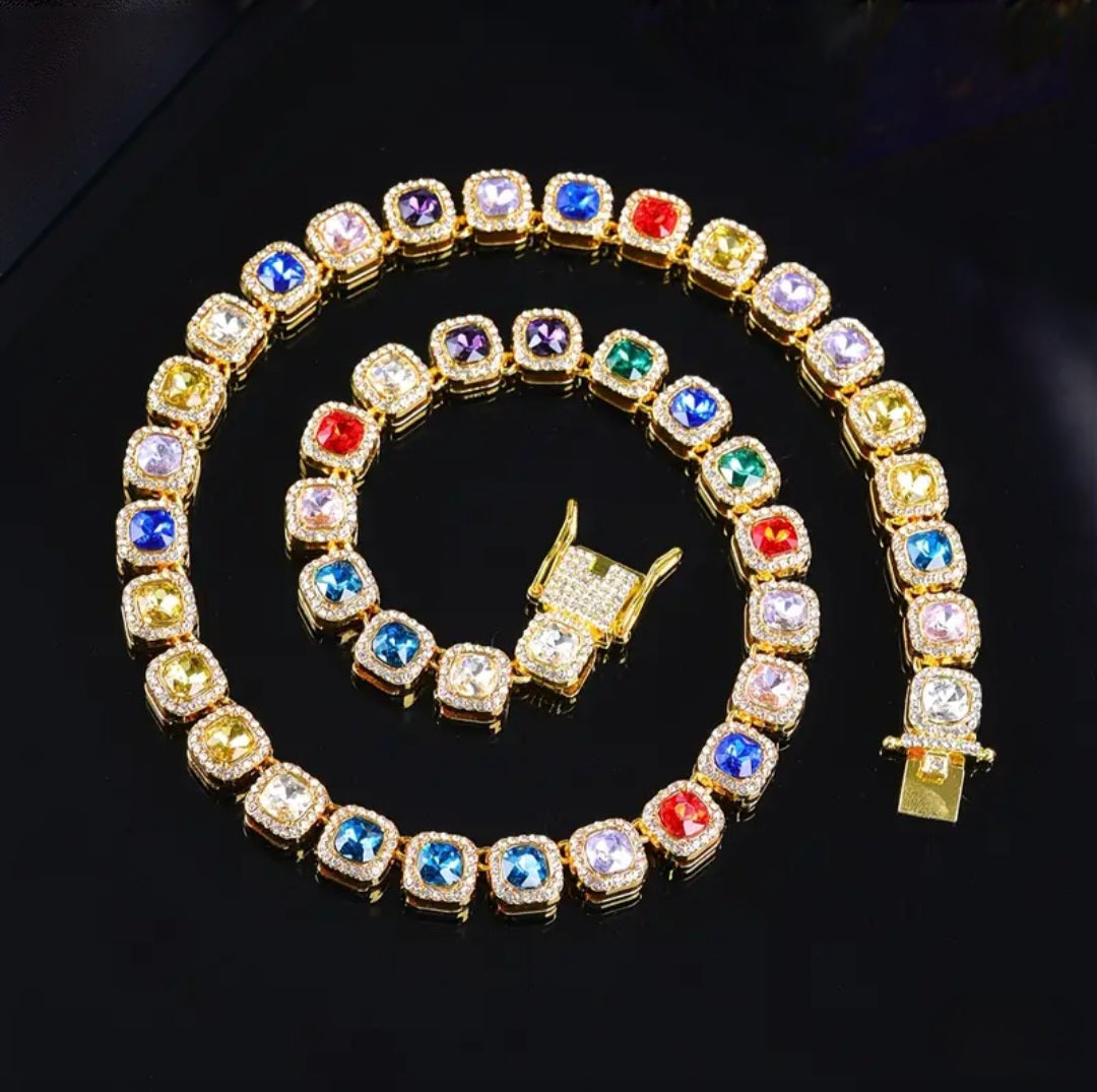 GOLD GEMSTONE NECKLASE