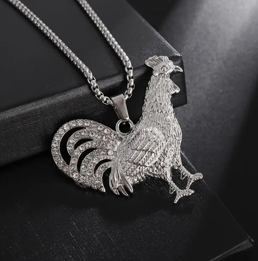 SILVER ROOSTER NECKLACE