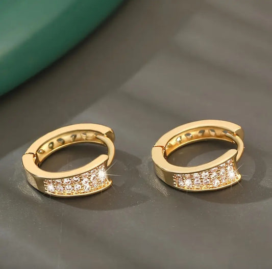 SYNTHETIC ZIRCONIA HOOP EARRINGS