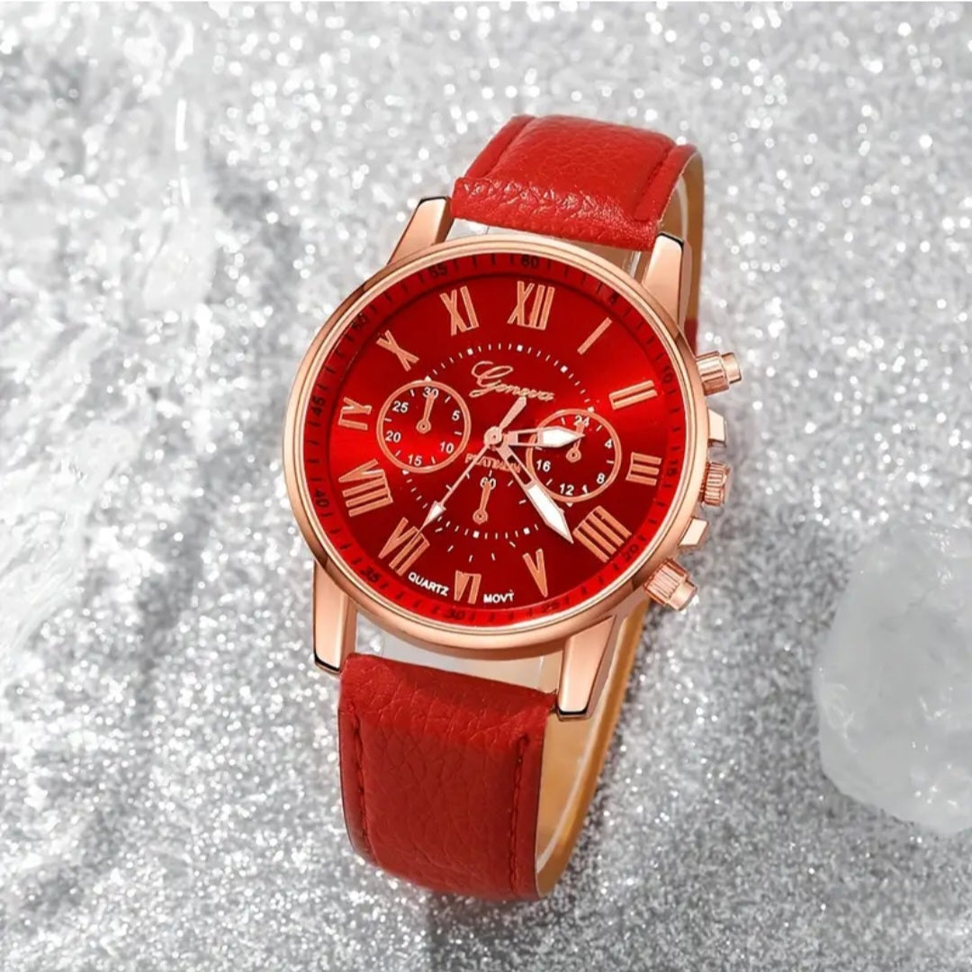 RED & ROSE GOLD WATCH