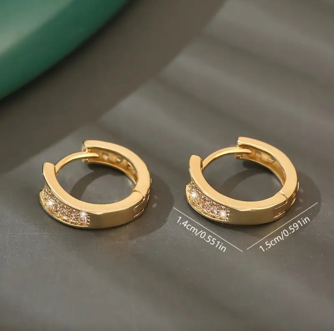 SYNTHETIC ZIRCONIA HOOP EARRINGS