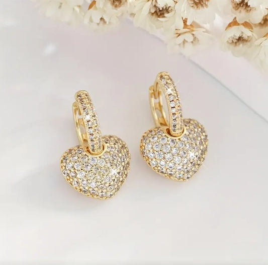 GOLDEN LOVE HEART EARRINGS