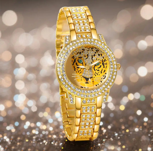 TIGER FACE BLING WATCH