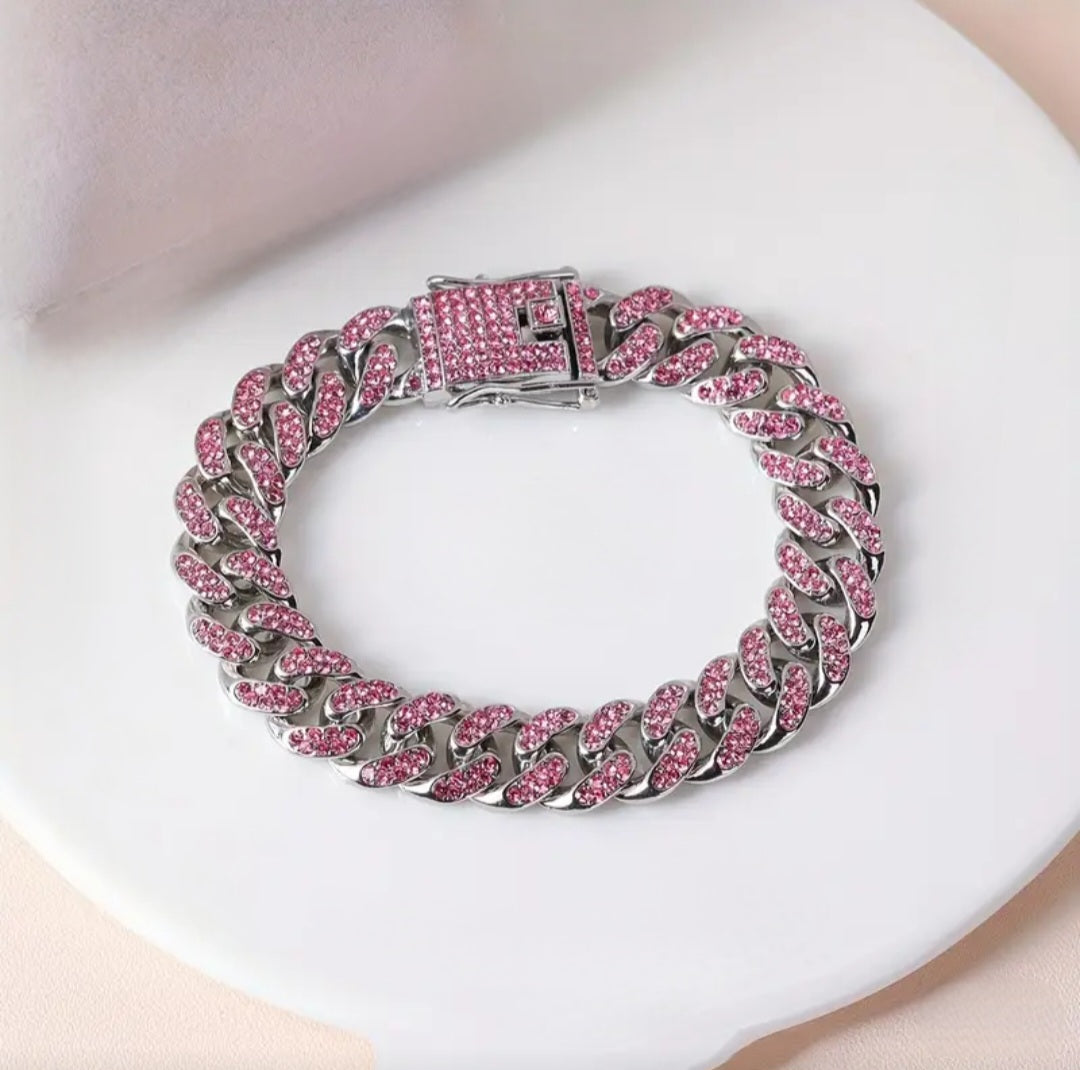 ICED CUBAN LOCK HEAD BRACELET