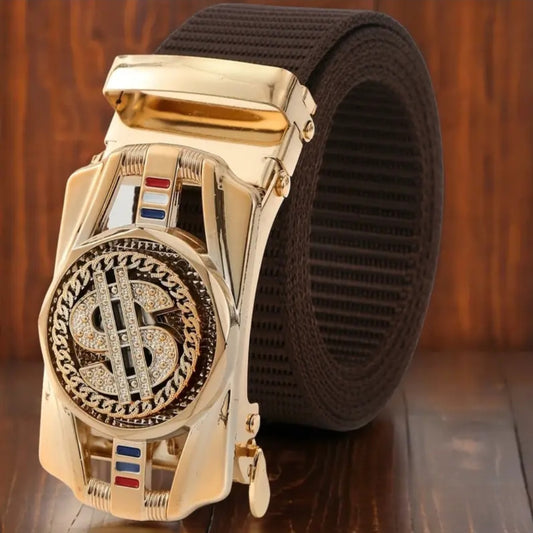 BROWN DOLLAR BLING BELT