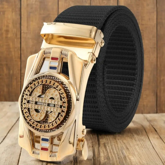 BLACK DOLLAR BLING BELT