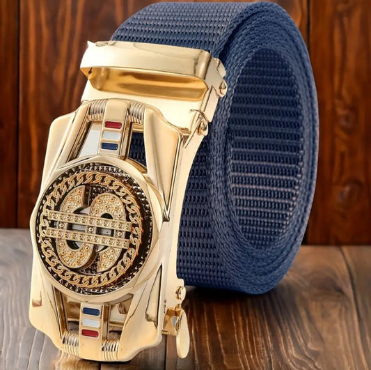 BLUE DOLLAR BLING BELT