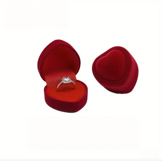 RED LOVE HEART RING BOX