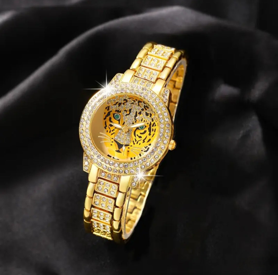 TIGER FACE BLING WATCH