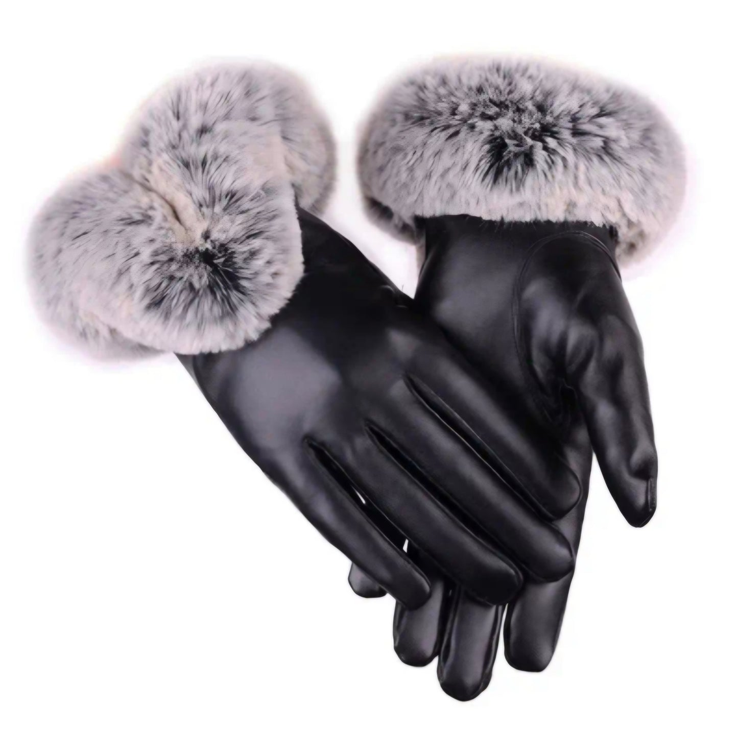 FUR WINTER LEATHER GLOVES