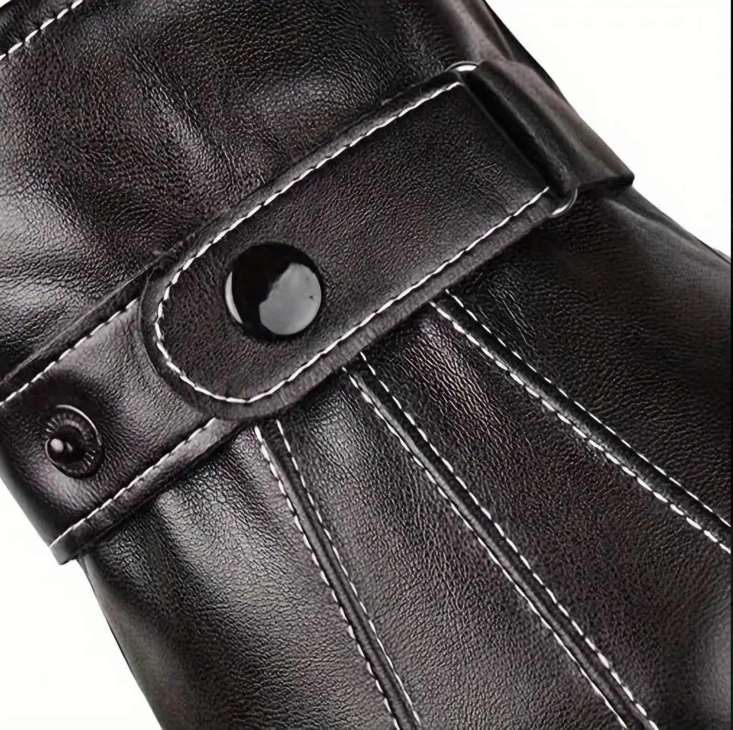 VELVET-LINED PU LEATHER GLOVES