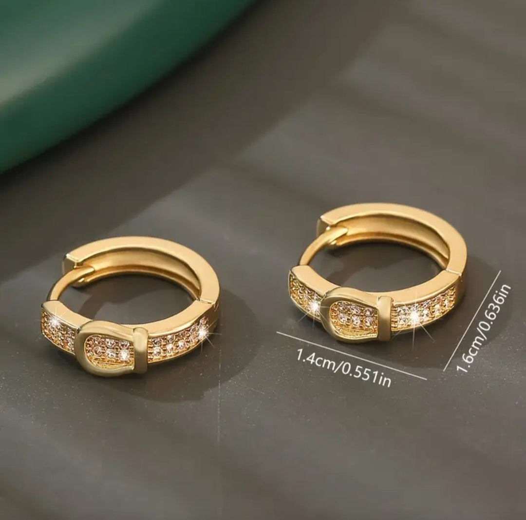 GOLDEN BELT BUCKLE EARRINGS
