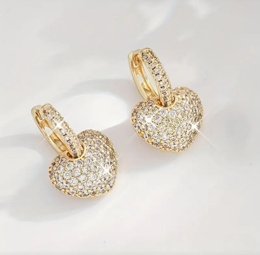 GOLDEN LOVE HEART EARRINGS