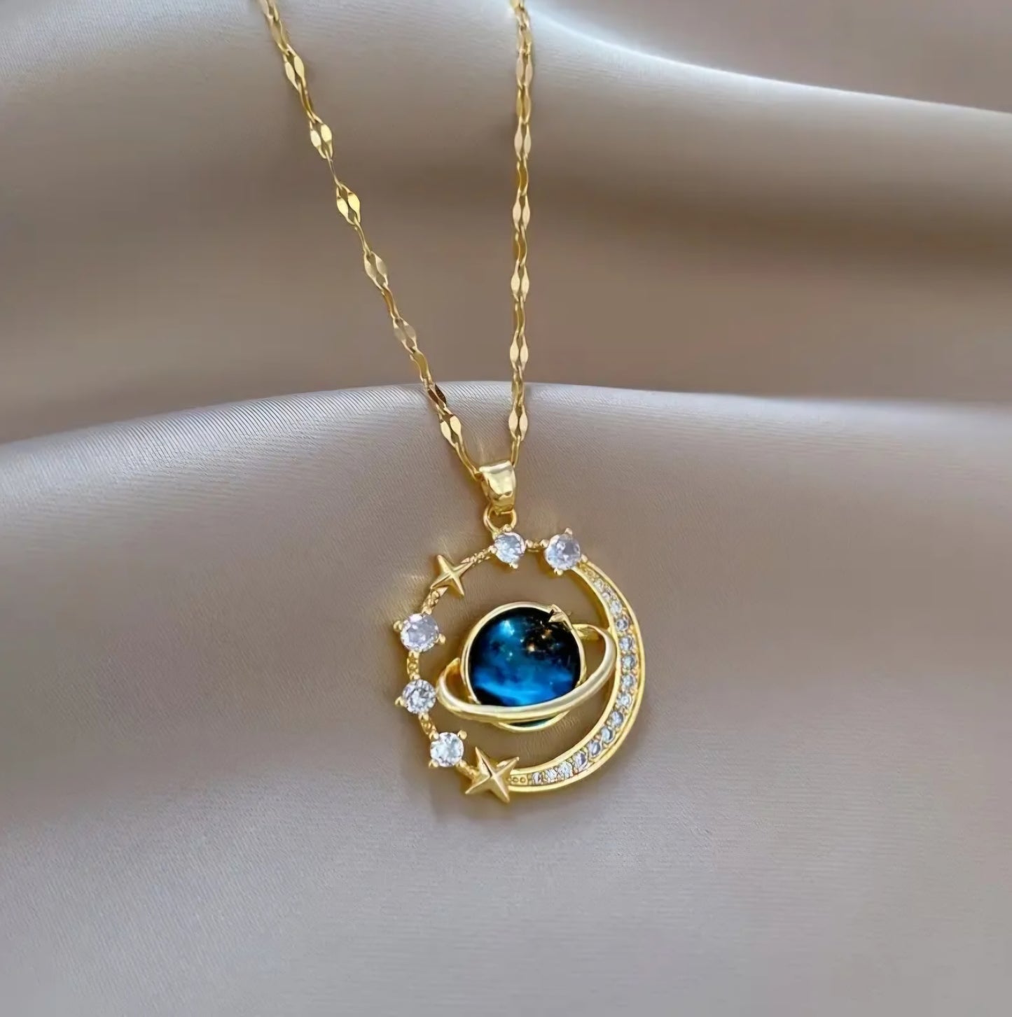 SPACE MOON STAR NECKLACE