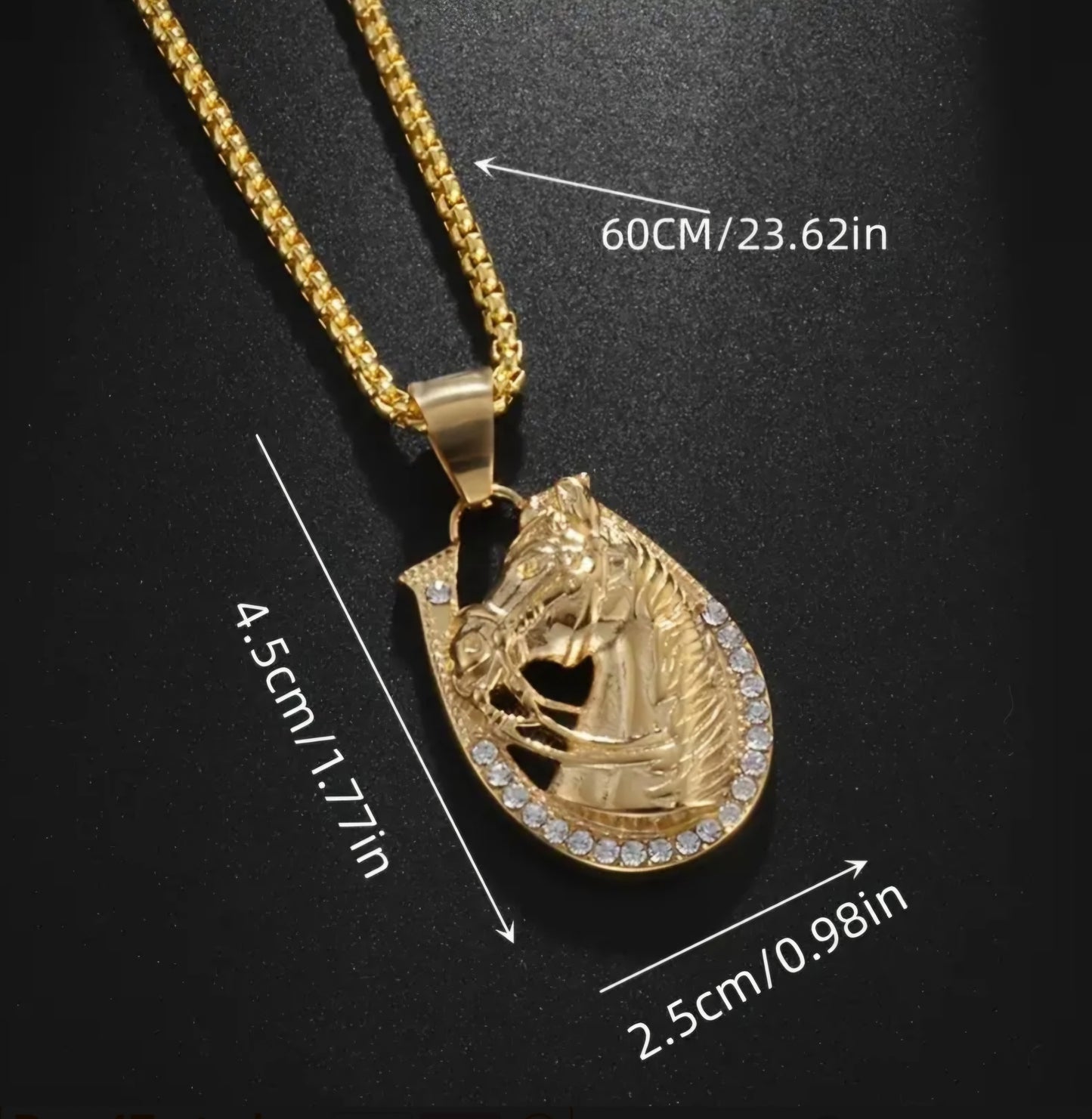 GOLDEN HORSE HEAD NECKLACE