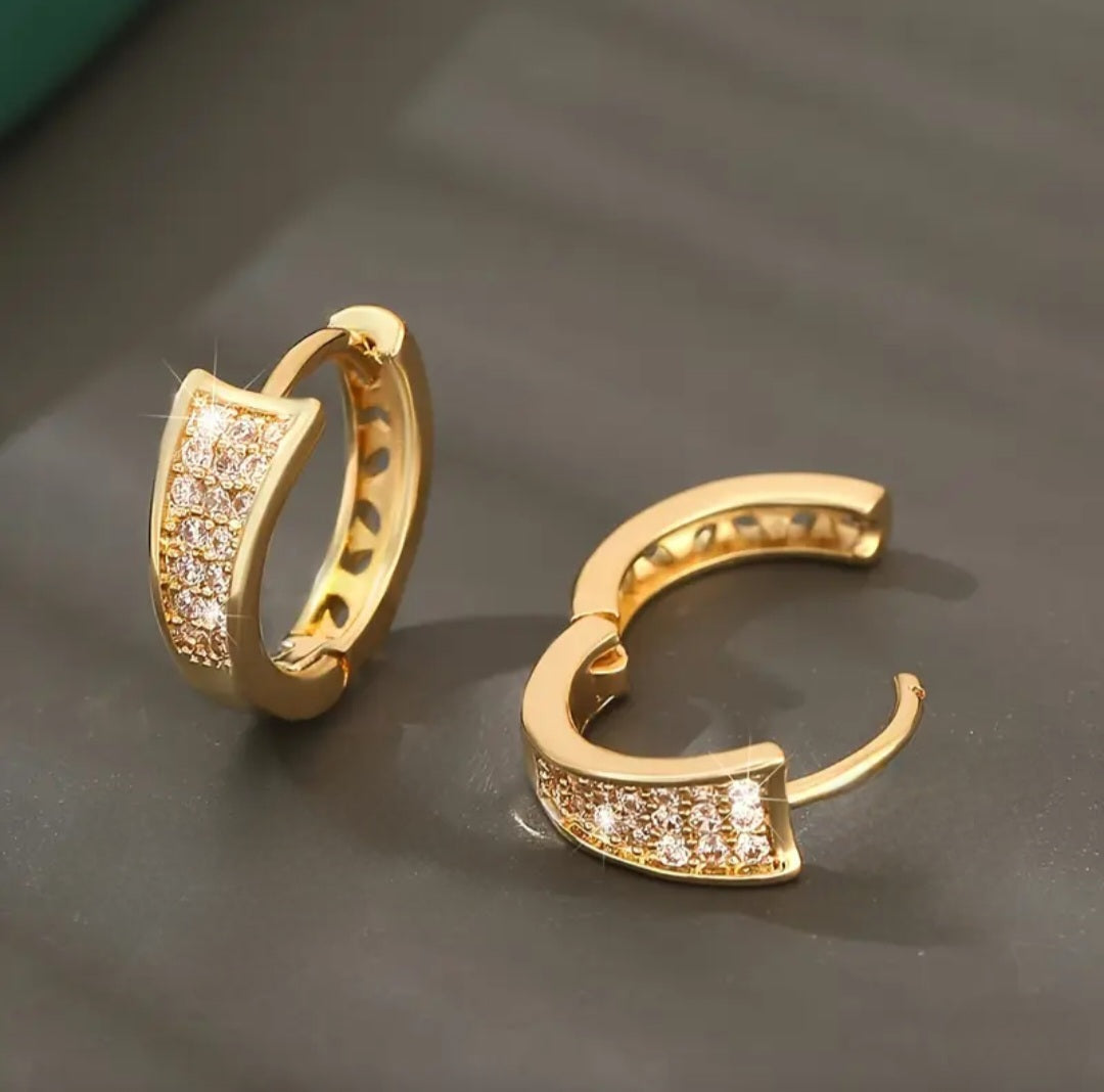 SYNTHETIC ZIRCONIA HOOP EARRINGS