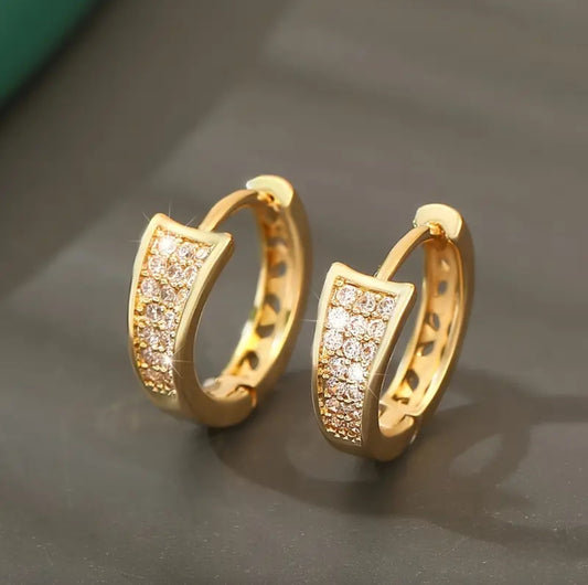 SYNTHETIC ZIRCONIA HOOP EARRINGS