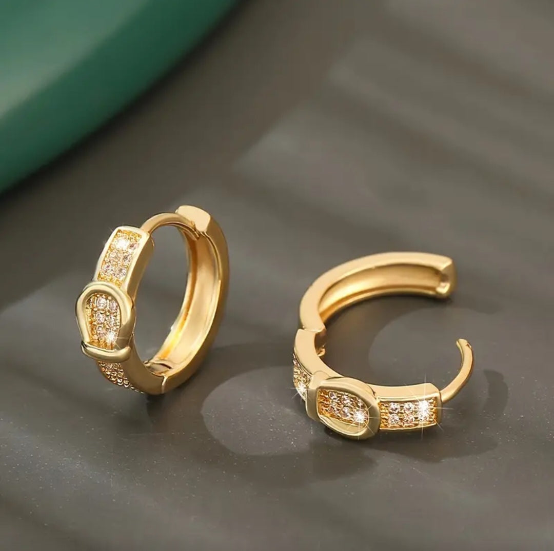 GOLDEN BELT BUCKLE EARRINGS