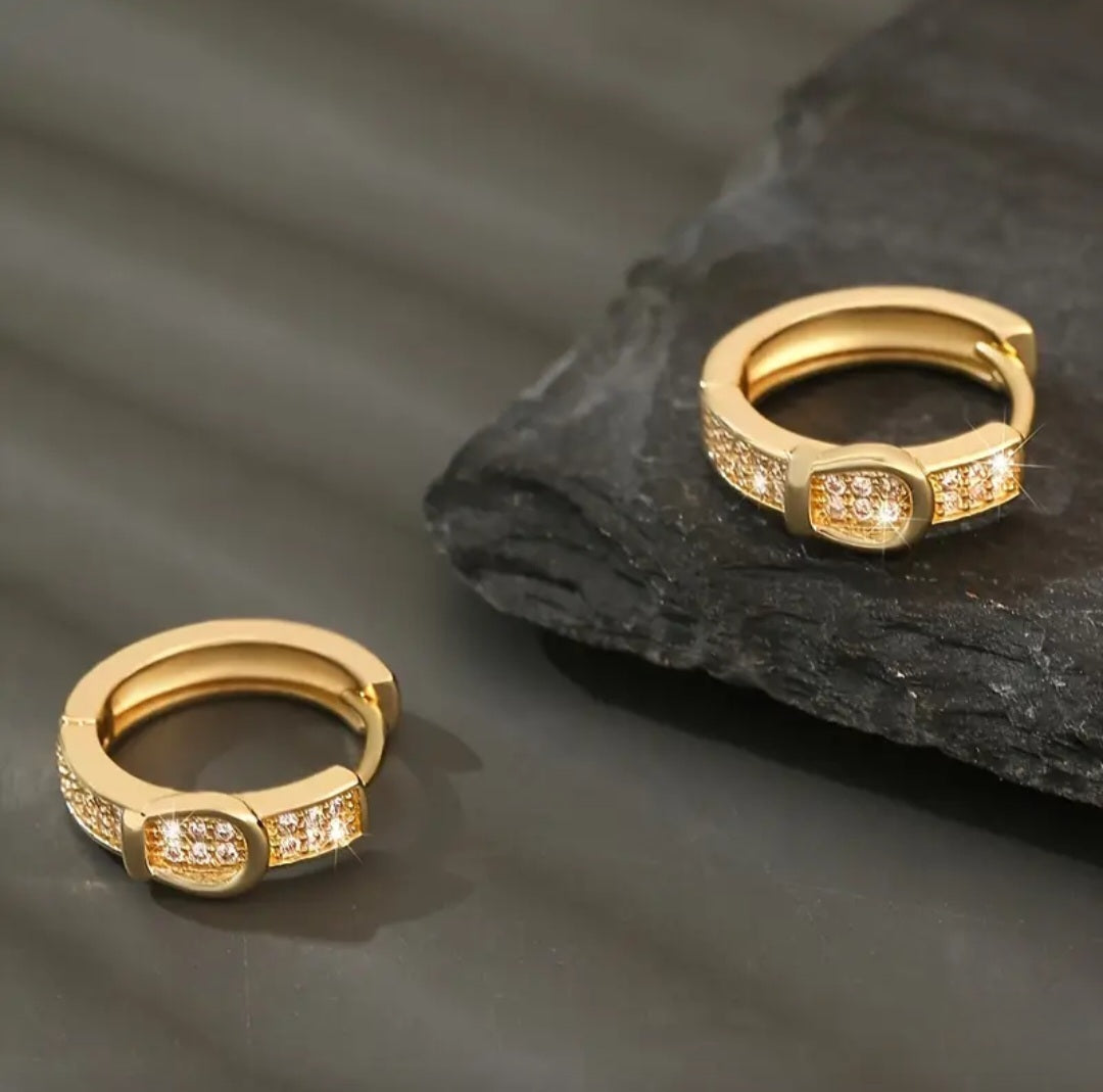 GOLDEN BELT BUCKLE EARRINGS