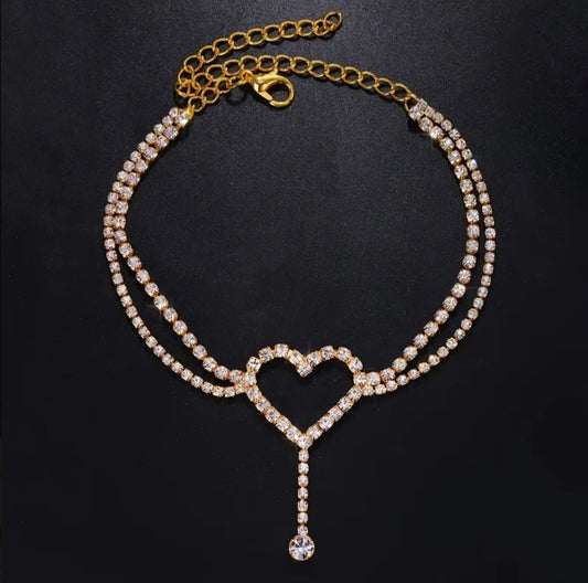 RINGSTONE HEART ANKLET GOLDEN