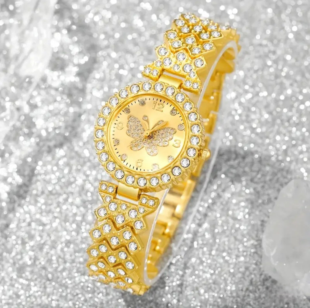 BUTTERFLY WATCH & BRACELET SET
