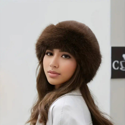 BROWN LUXURIOUS FUR HAT