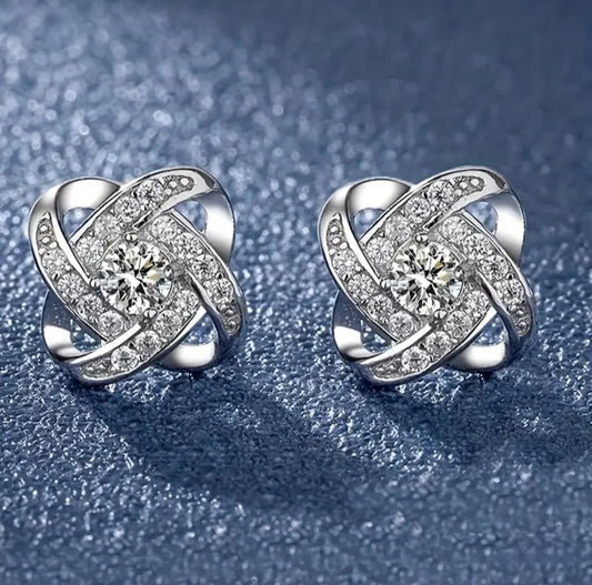 SILVER RINGSTONE STUD EARRINGS