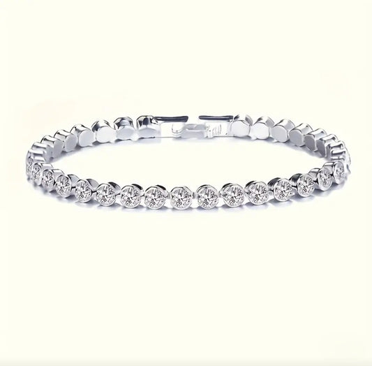 SILVER TENNIS BRACLET