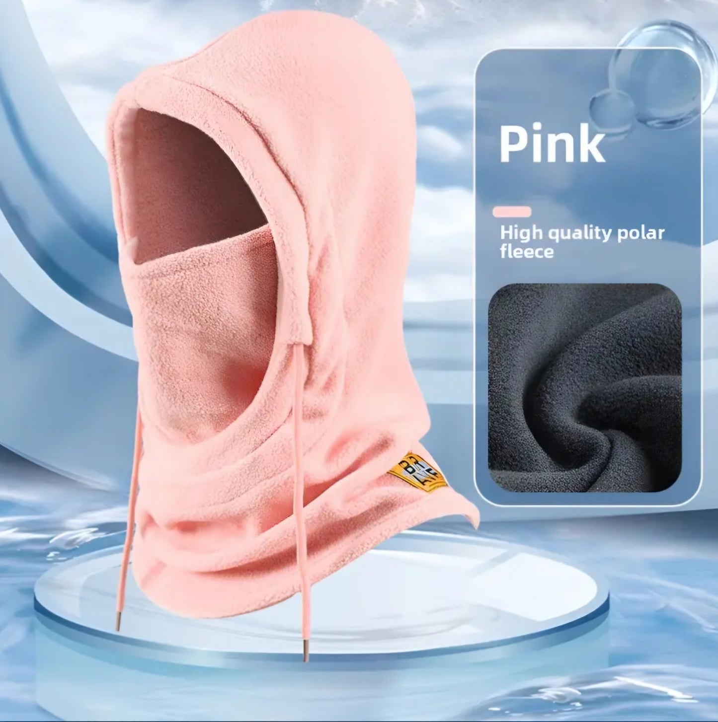 PINK FULL COVERAGE BALACLAVA HOOD