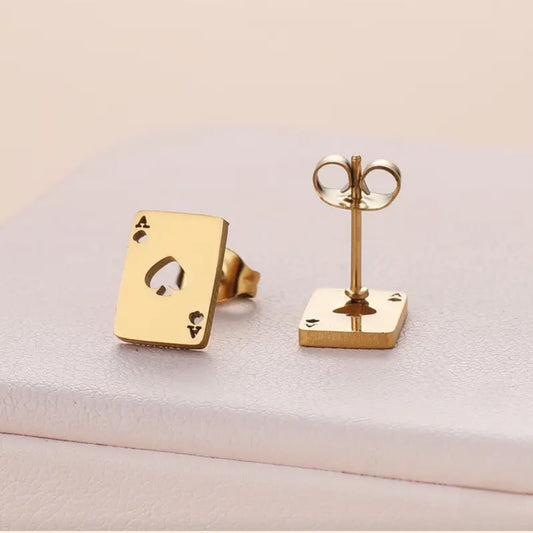 ACE GOLD STUD EARRINGS