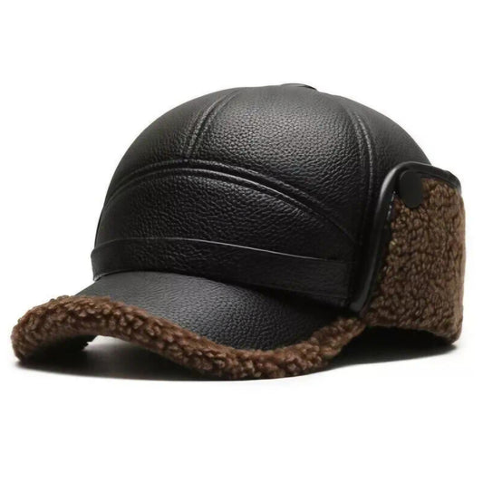 BLACK/BROWN WINTER BASEBALL CAP