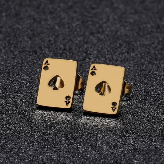 ACE GOLD STUD EARRINGS