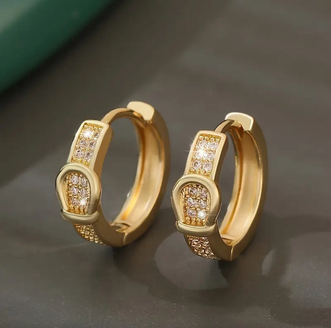 GOLDEN BELT BUCKLE EARRINGS