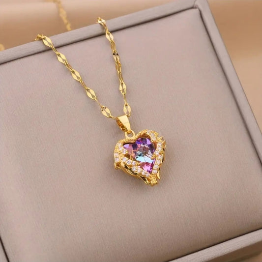 ELEGANT PINK HEART NECKLACE