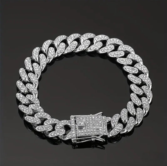 ICED CUBAN LOCK HEAD BRACELET